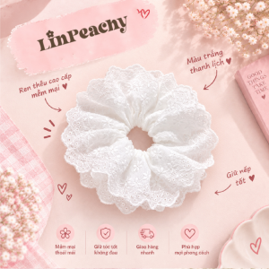 Vintage Lace Scrunchie – Handmade Romantic Hair Tie for Women